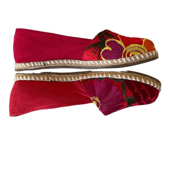 Embroidered shoes, embroidered shoes, embroidered red shoes, Embroidered flats - Picture 9 of 16